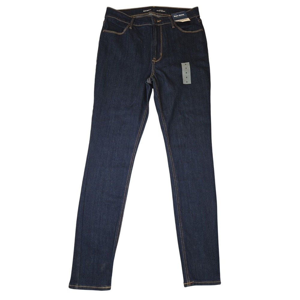 NWT Old Navy Size 8 Rockstar Super‎ Skinny High Rise Blue Denim Jeans